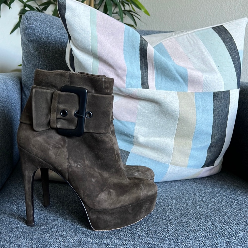 Via Spiga suede platform booties for fall or winter